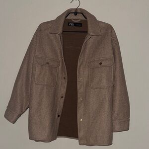Zara Men's Beige Shirt Jacket
